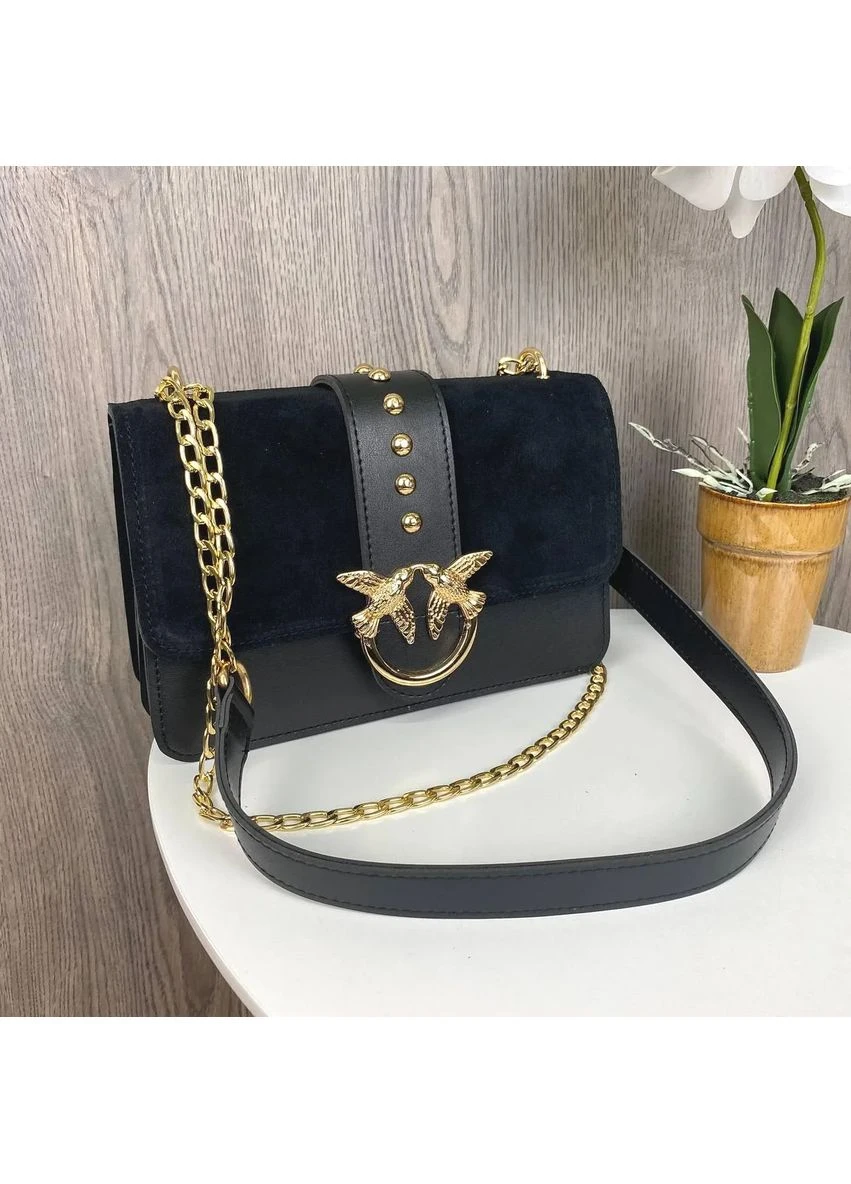 Жіноча міні сумочка клатч натуральна замша 23х14,5 см чорна No Brand (397612955)