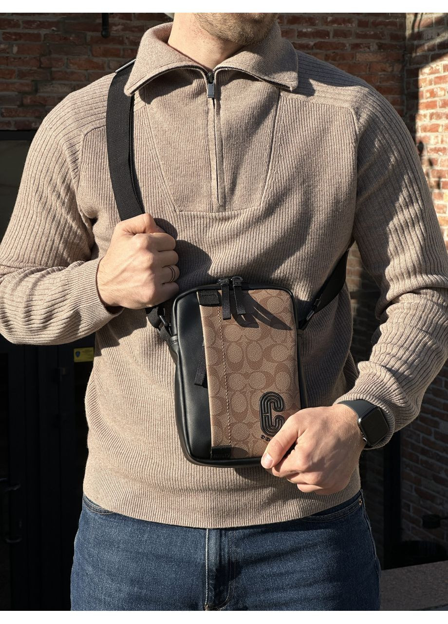 Мужская сумка Crossbody in Signature Canvas Sand No Brand (355342935)