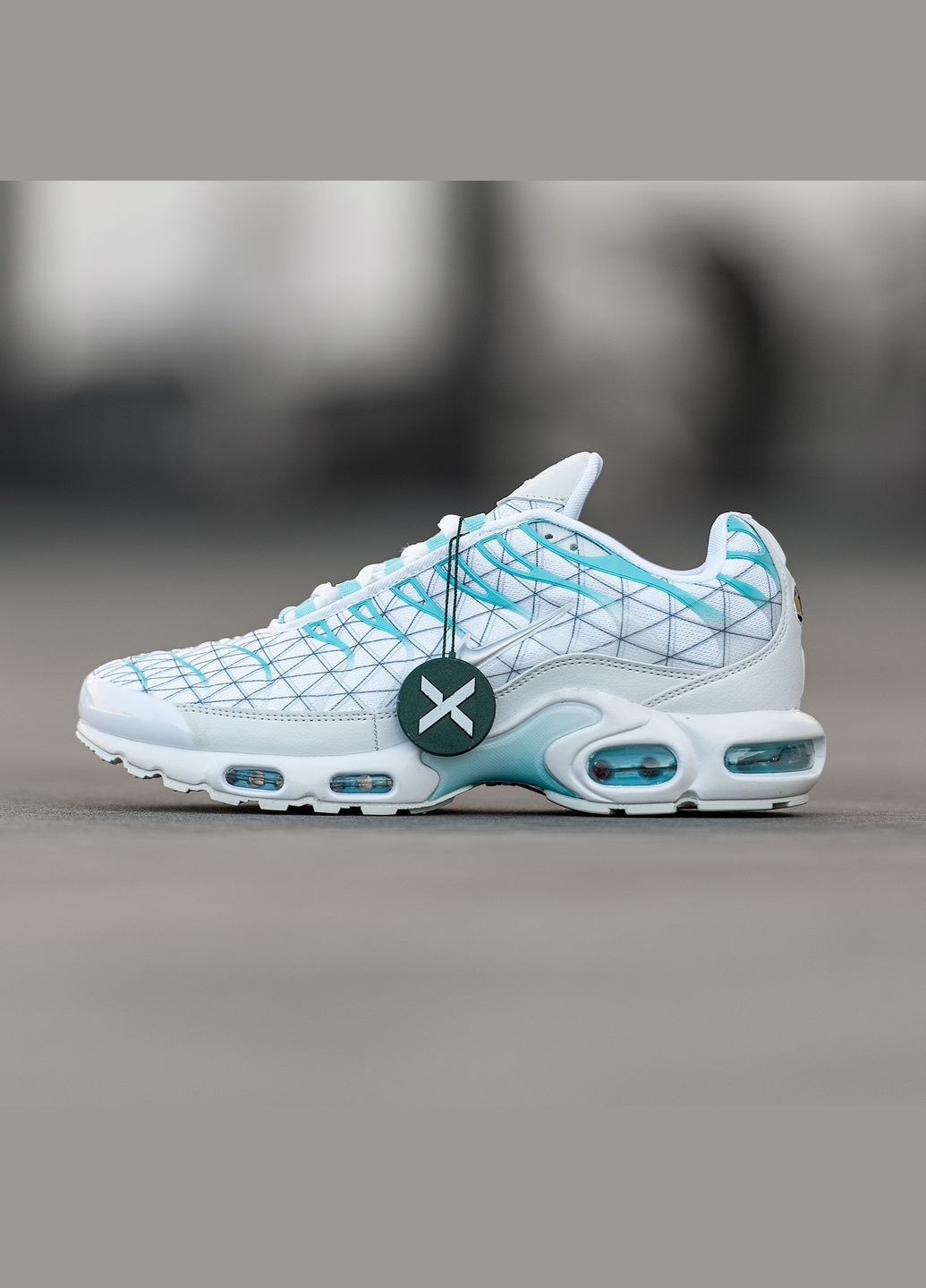 Білі Осінні кросівки чоловічі і жіночі nike air max tn plus white blue | найк аір макс тн плюс білі блакитні No Brand