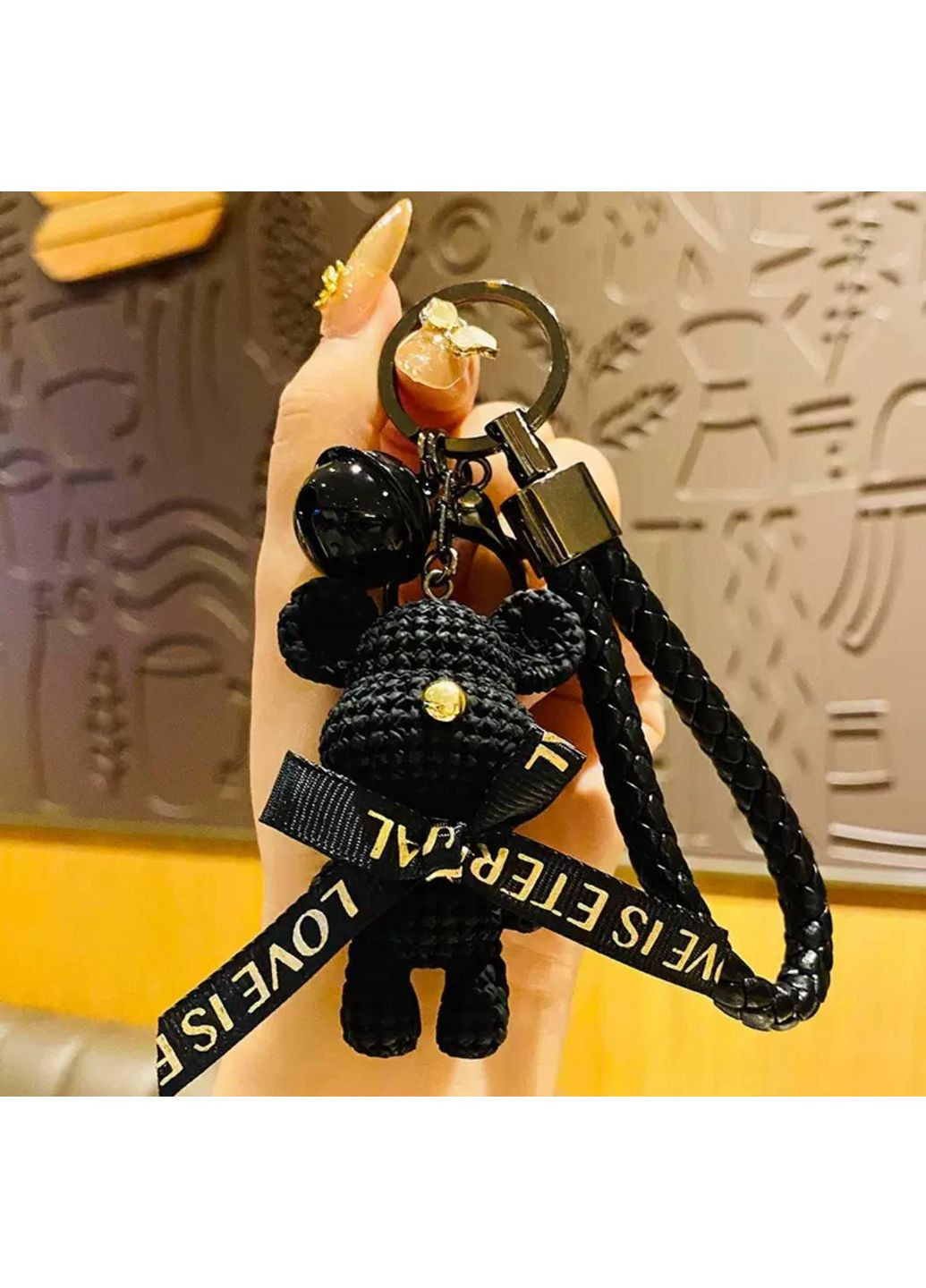 Милый брелок медведь для ключей и сумок, черный No Brand (361679353)