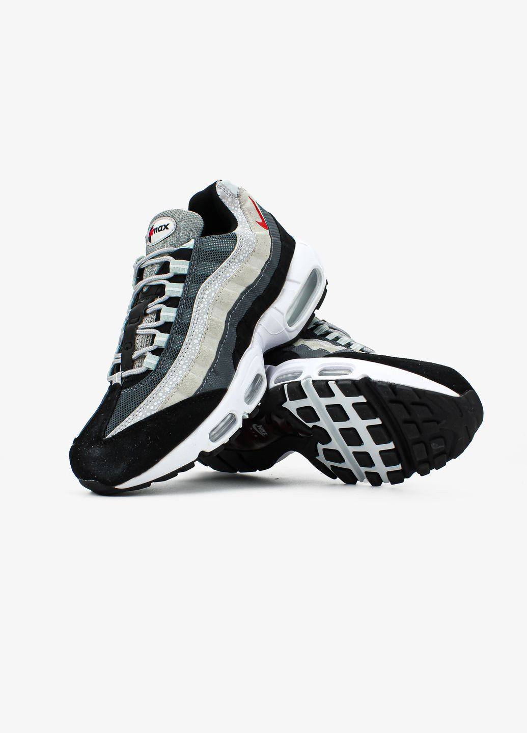 Серые всесезонные кроссовки мужские nike air max 95 gray black white | найк аир макс 95 серые черные белые No Brand