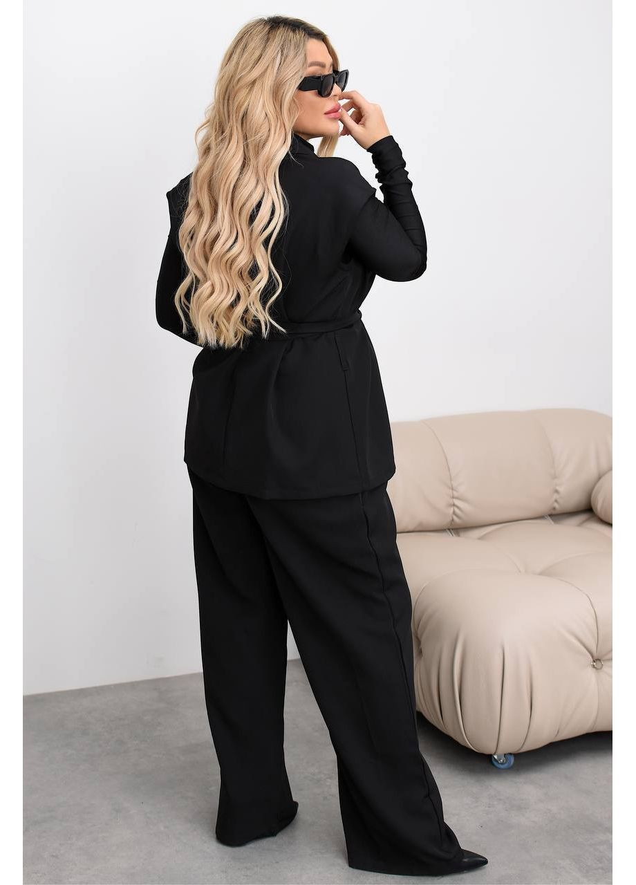 Костюм 1033 двійка костюмний креп штани прямі та жилет Україна (370546408)