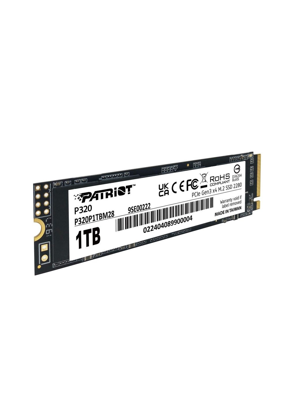 Накопичувач SSD 1TB P320 M.2 2280 PCIe 3.0 x4 NVMe TLC (P320P1TBM28) Patriot (336956900)