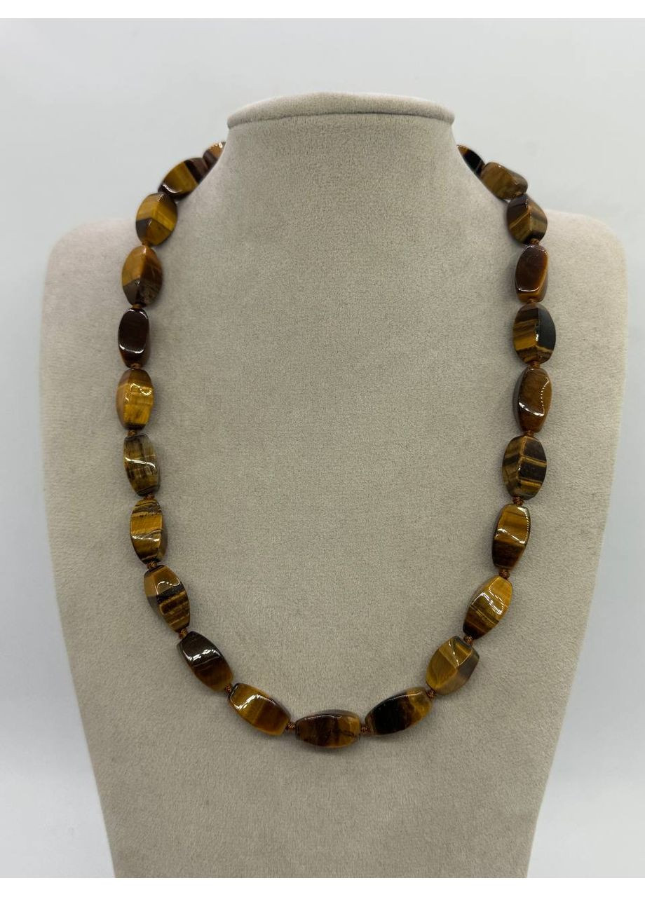 Ожерелье из тигрового глаза 45 см Коричневый No Brand (363829924)