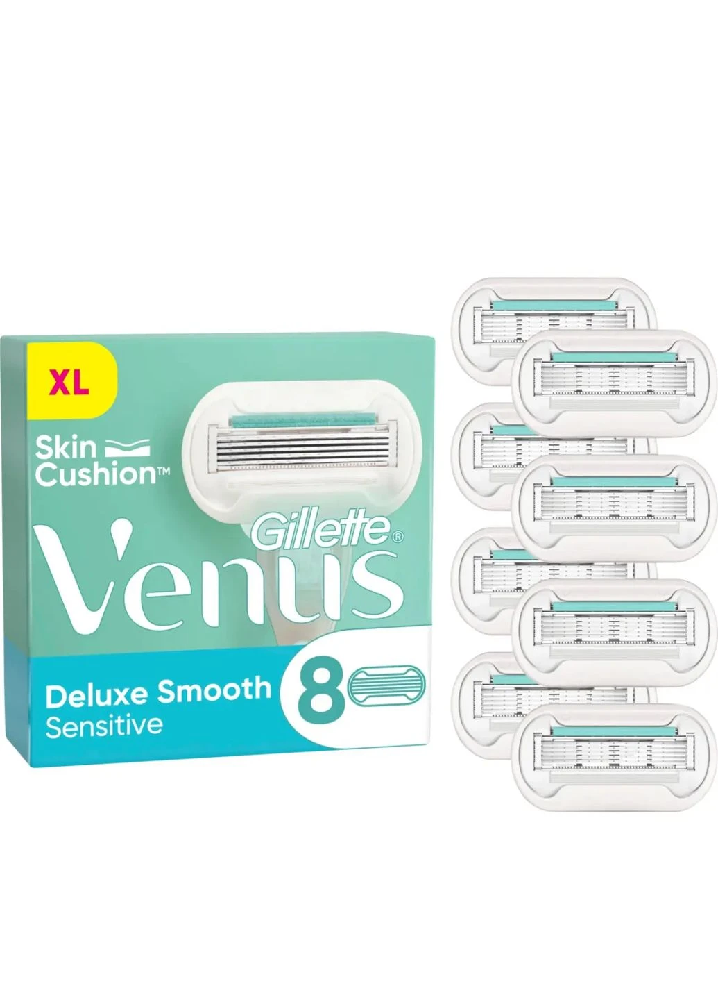 Лезвия для бритья женские Venus Deluxe Smooth Sensitive 8 шт. Оригинал (жилет венус 5 лезвий) Gillette (379646901)