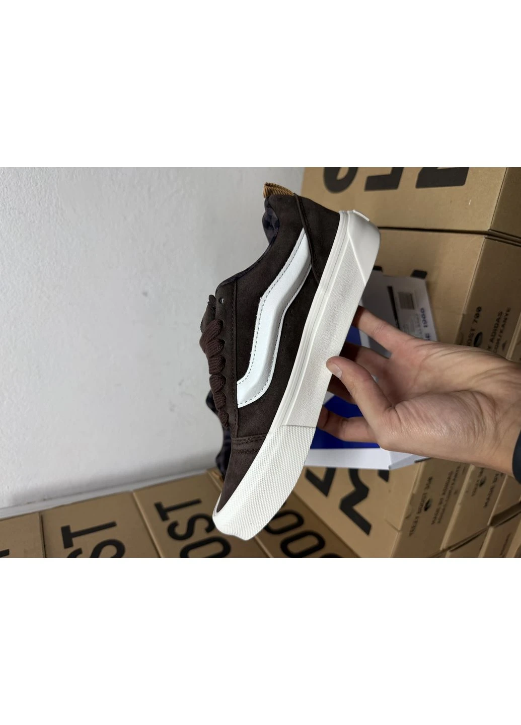 Коричневі кеди чоловічі vans knu school brown ванс кну скул коричневі демісезон No Brand