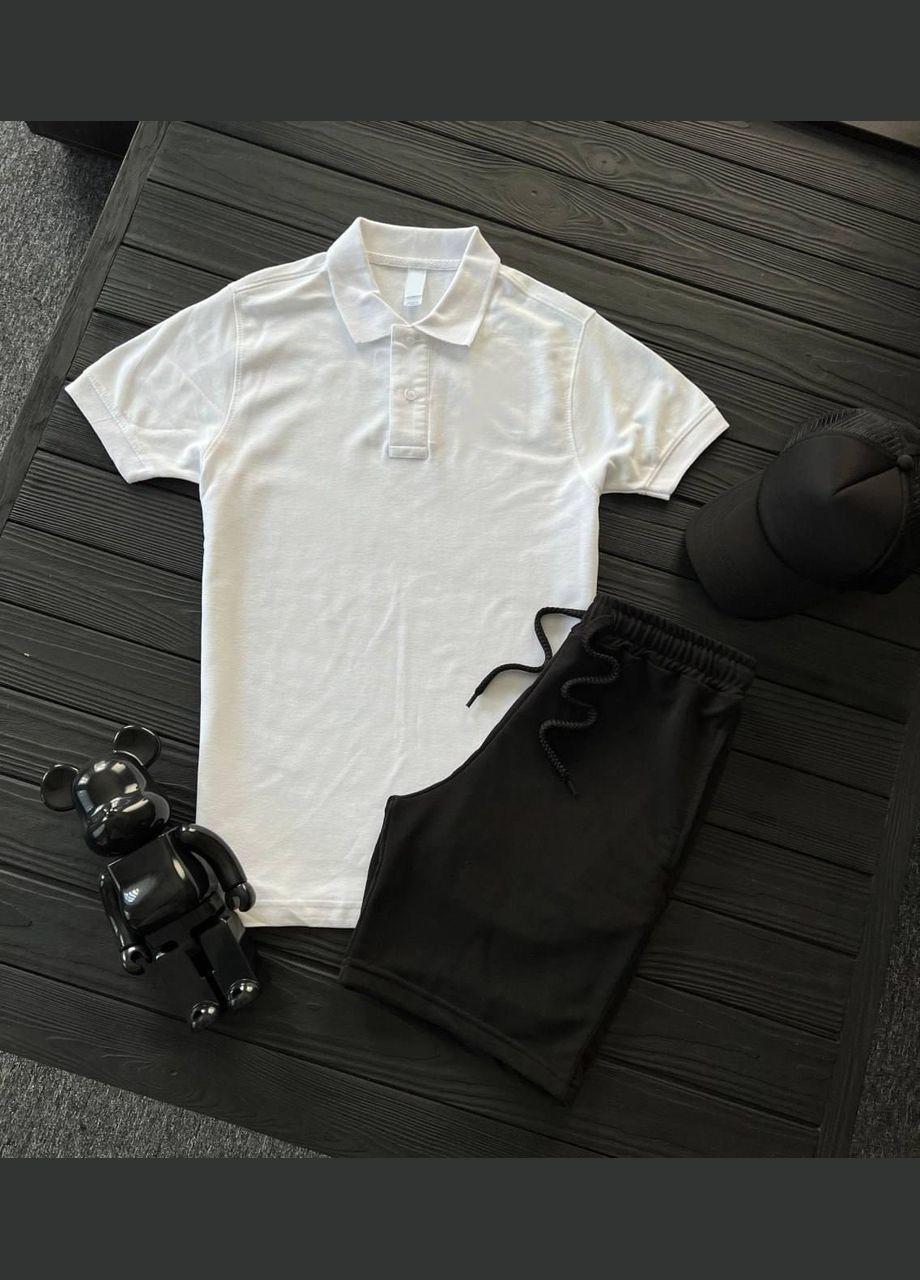 Белый комплект (поло+шорты+кепка) No Brand