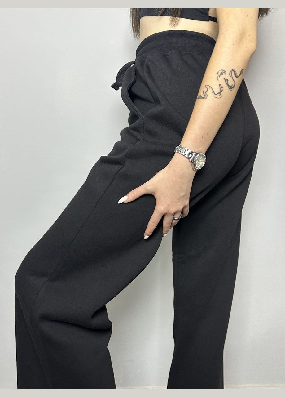 Жіночі штани трикотажні кльош чорні MKKC310831-1 Modna KAZKA (272816073)