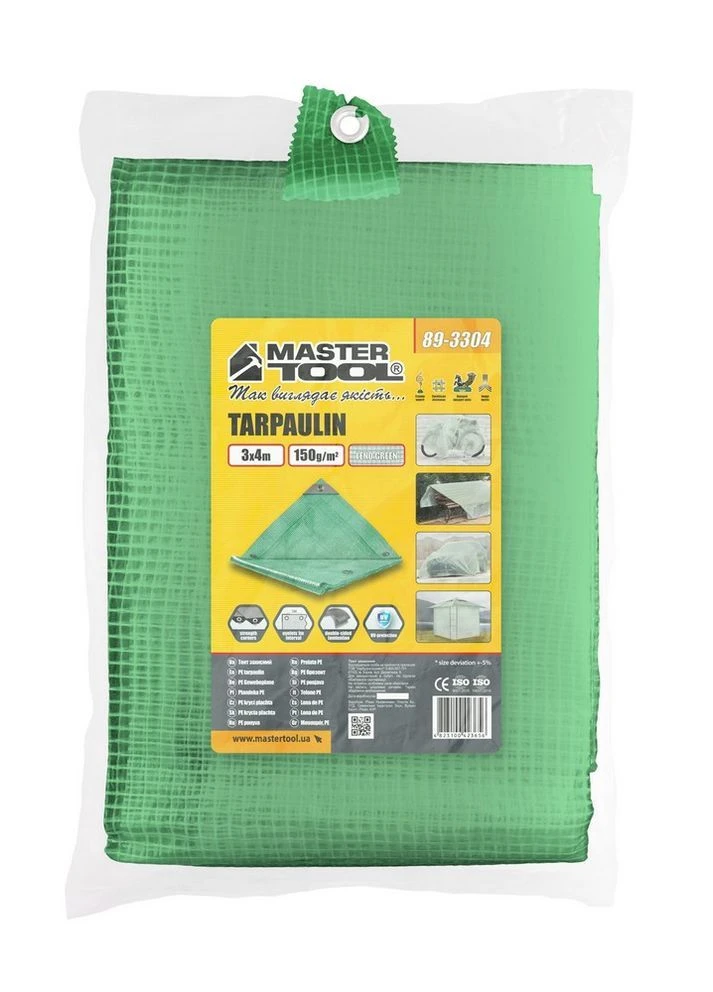 Тент LENO GREEN 3х4 м 150 г/м² 89-3304 Mastertool (401889084)