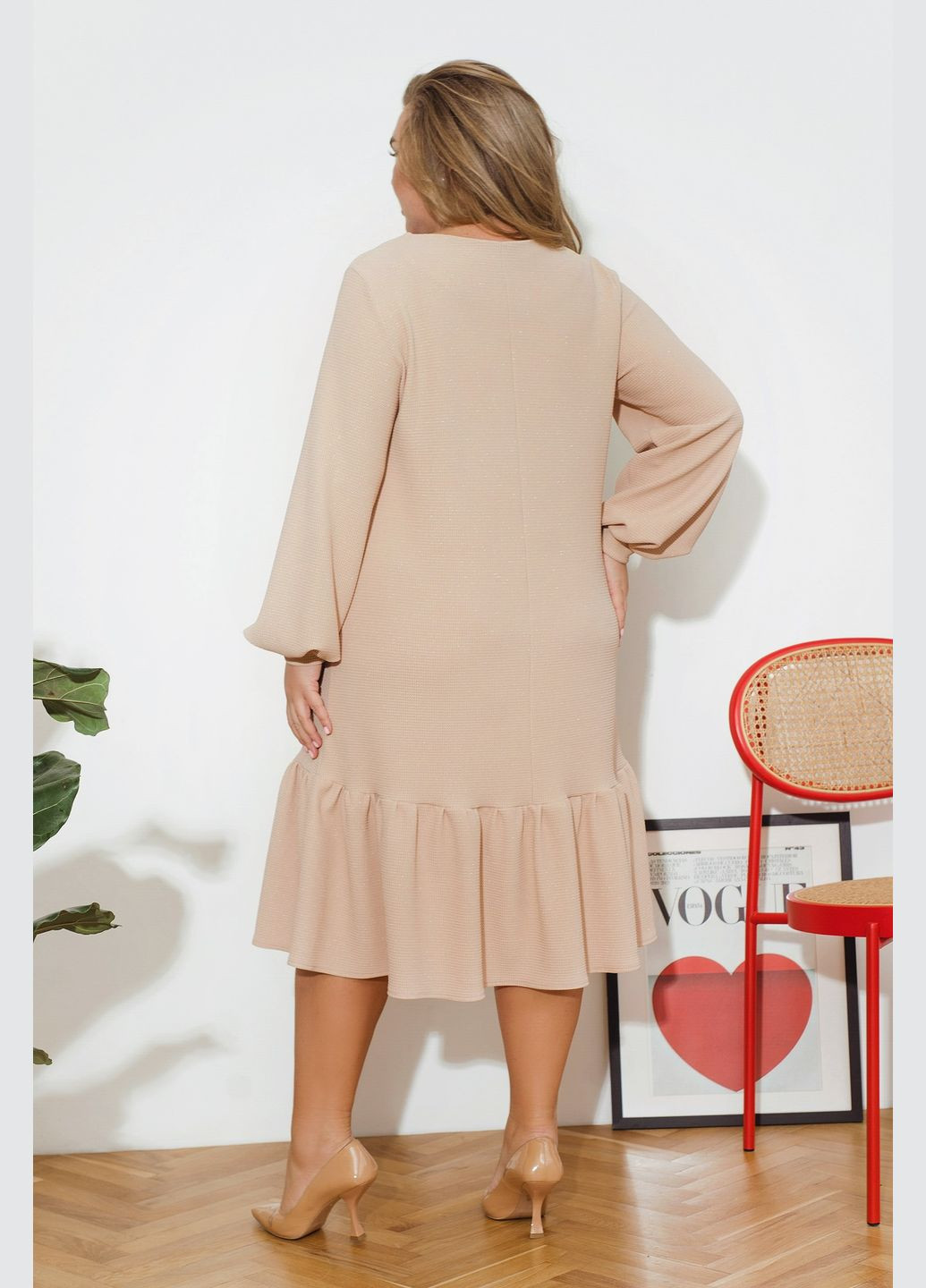 Пудровое повседневный платье Minova однотонное