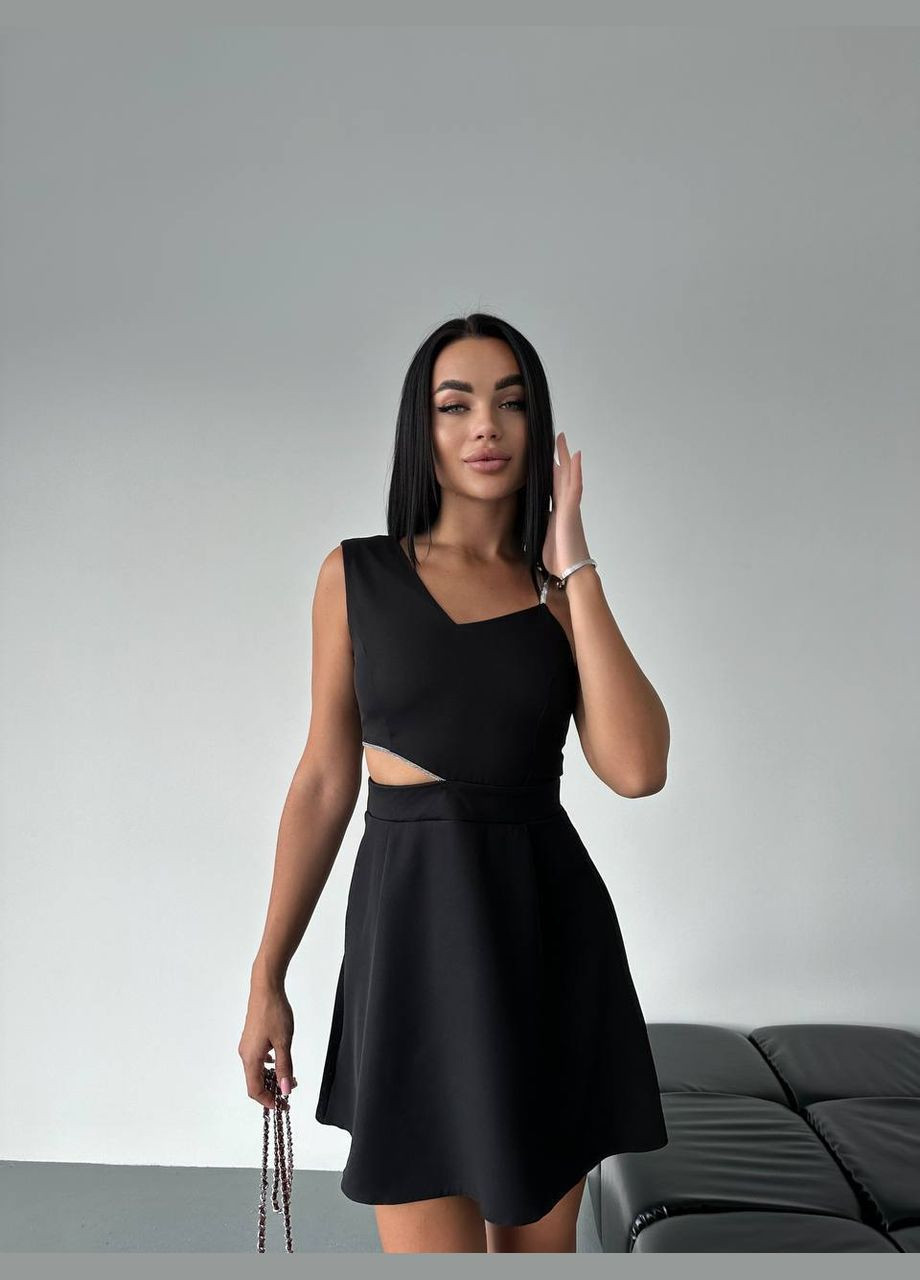 Чорна святковий, коктейльна, вечірня, кежуал жіноча сукня кльош No Brand