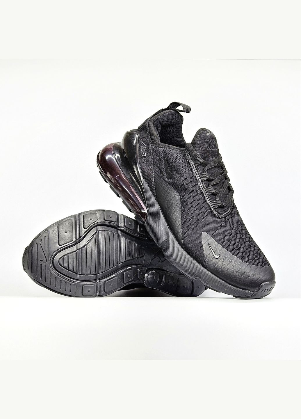 Кроссовки женские и мужские Nike Air Max 270 black| Найк Аир Макс 270 черные No Brand чёрные демисезоны (307288658)