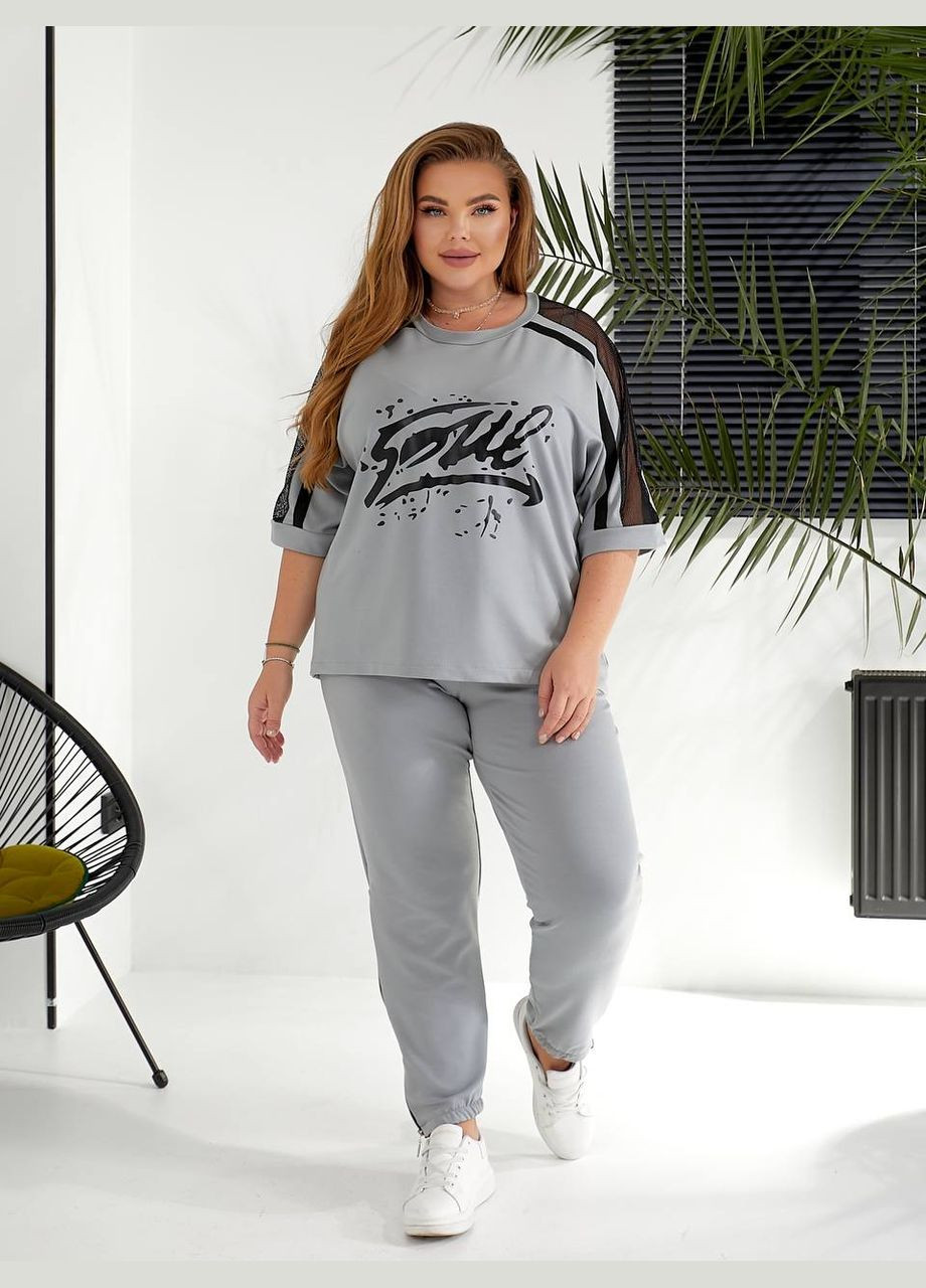 Костюм прогулочный Soul двунитка брюки и футболка No Brand (347192166)