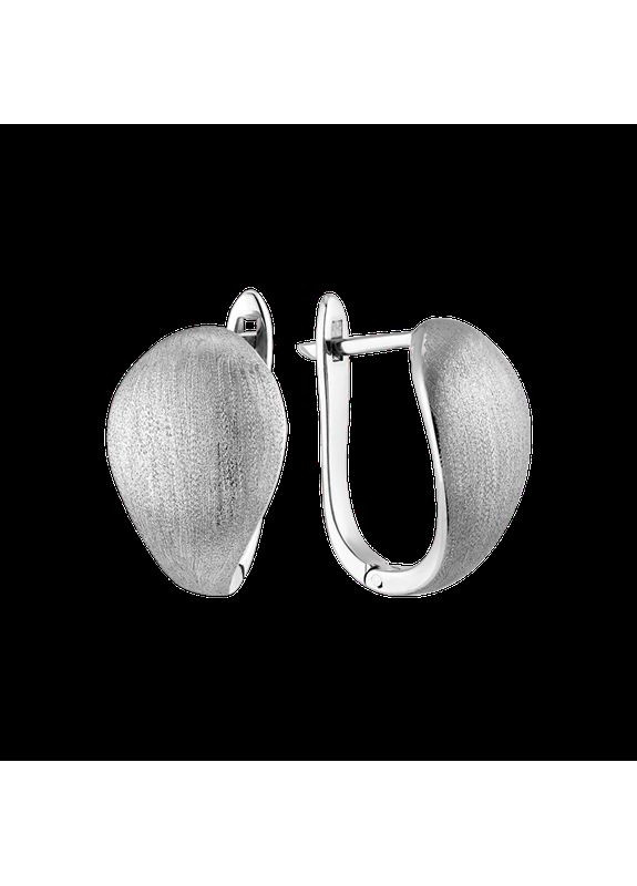 Сережки срібло Пелюстки з матовою поверхнею без каменів No Brand (333705402)