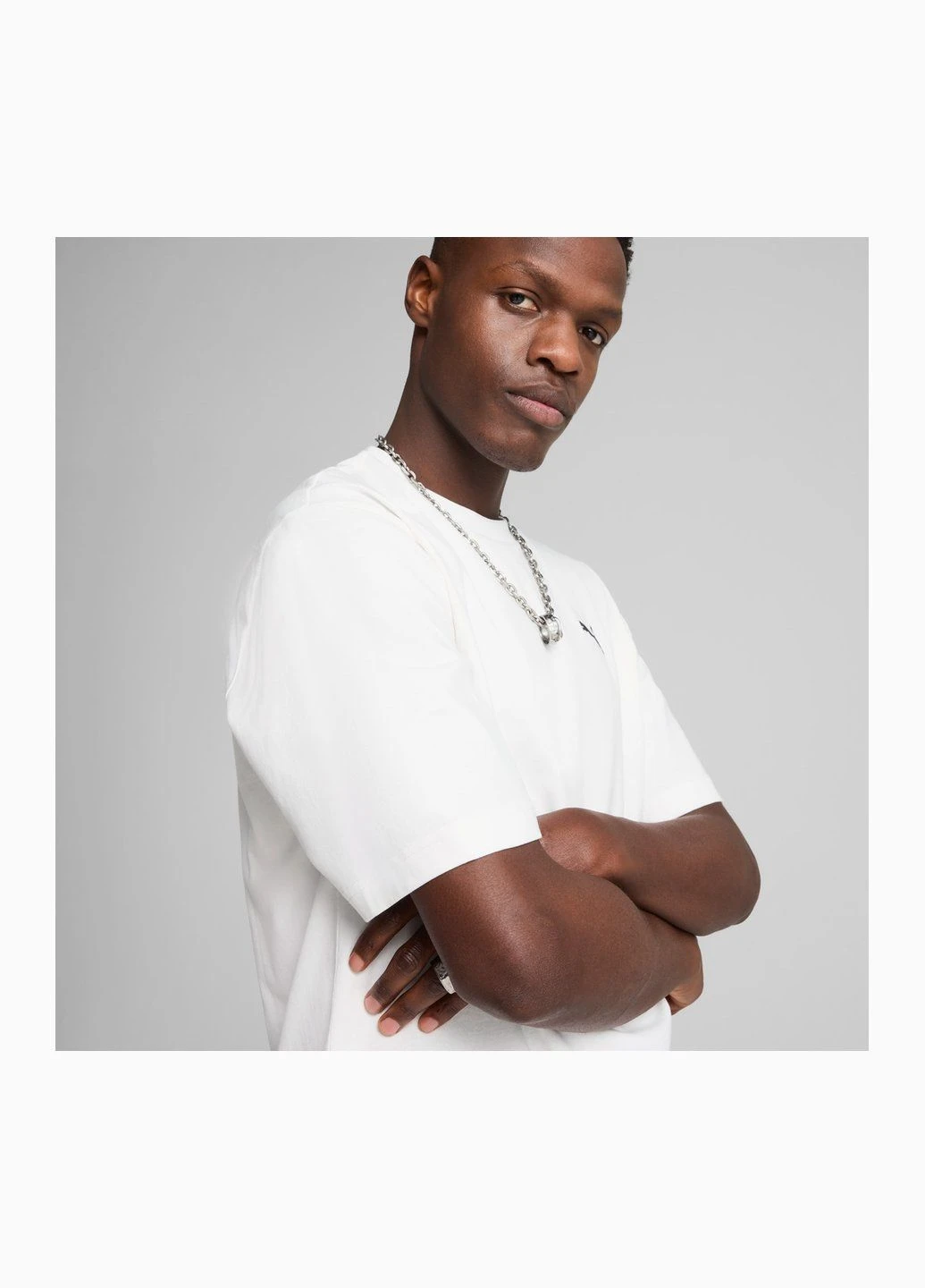 Белая футболка wardrobe ess boxy tee men Puma