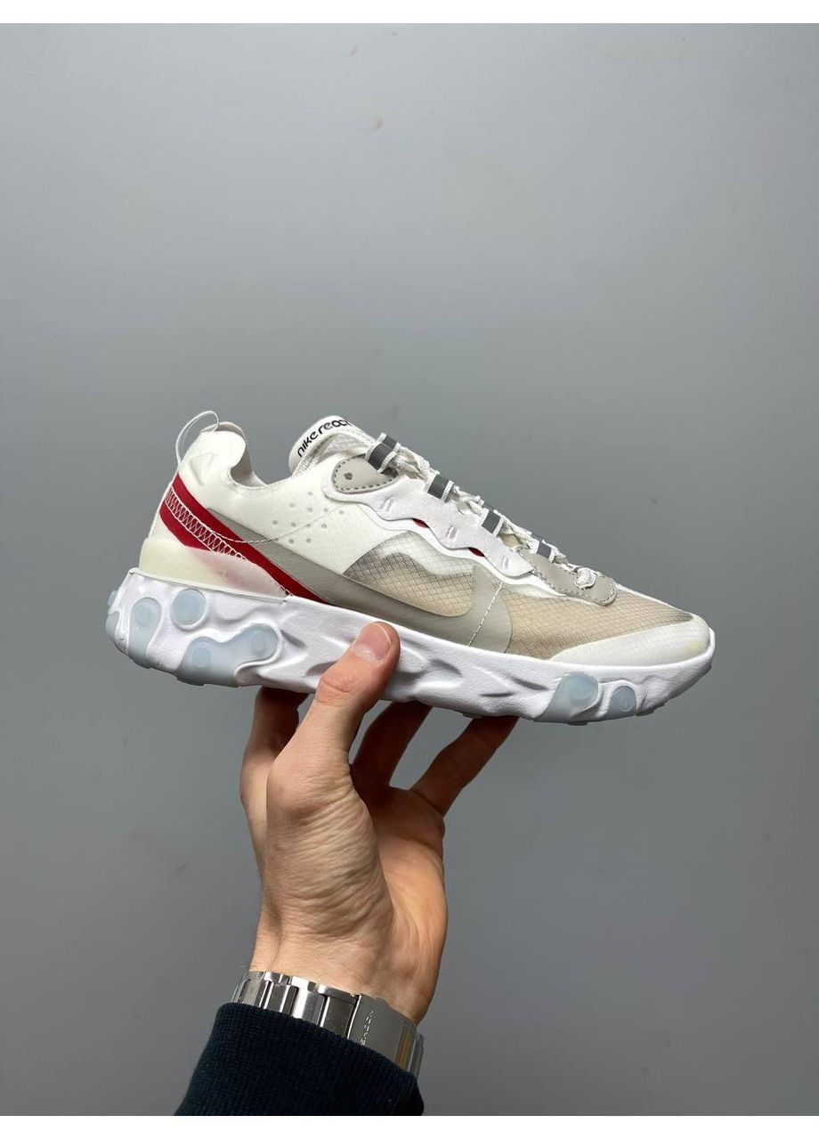 Бежевые демисезонные кроссовки мужские nike react element 87 white найк реакт No Brand