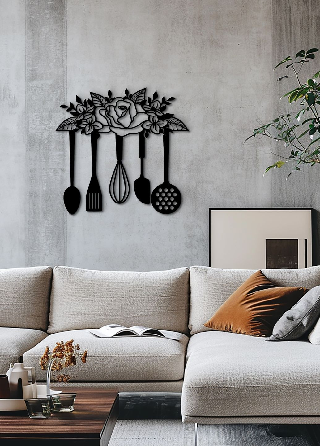 Современная картина на кухню, декор в комнату "кухонный инвентарь", оригинальный подарок 25х28 см Woodyard (291882617)