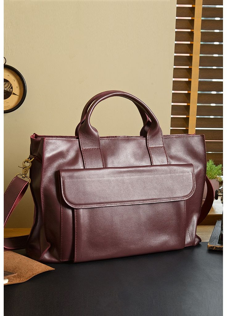 Кожаная сумка для ноутбука и документов Универсальная бордовая BlankNote (351508226)