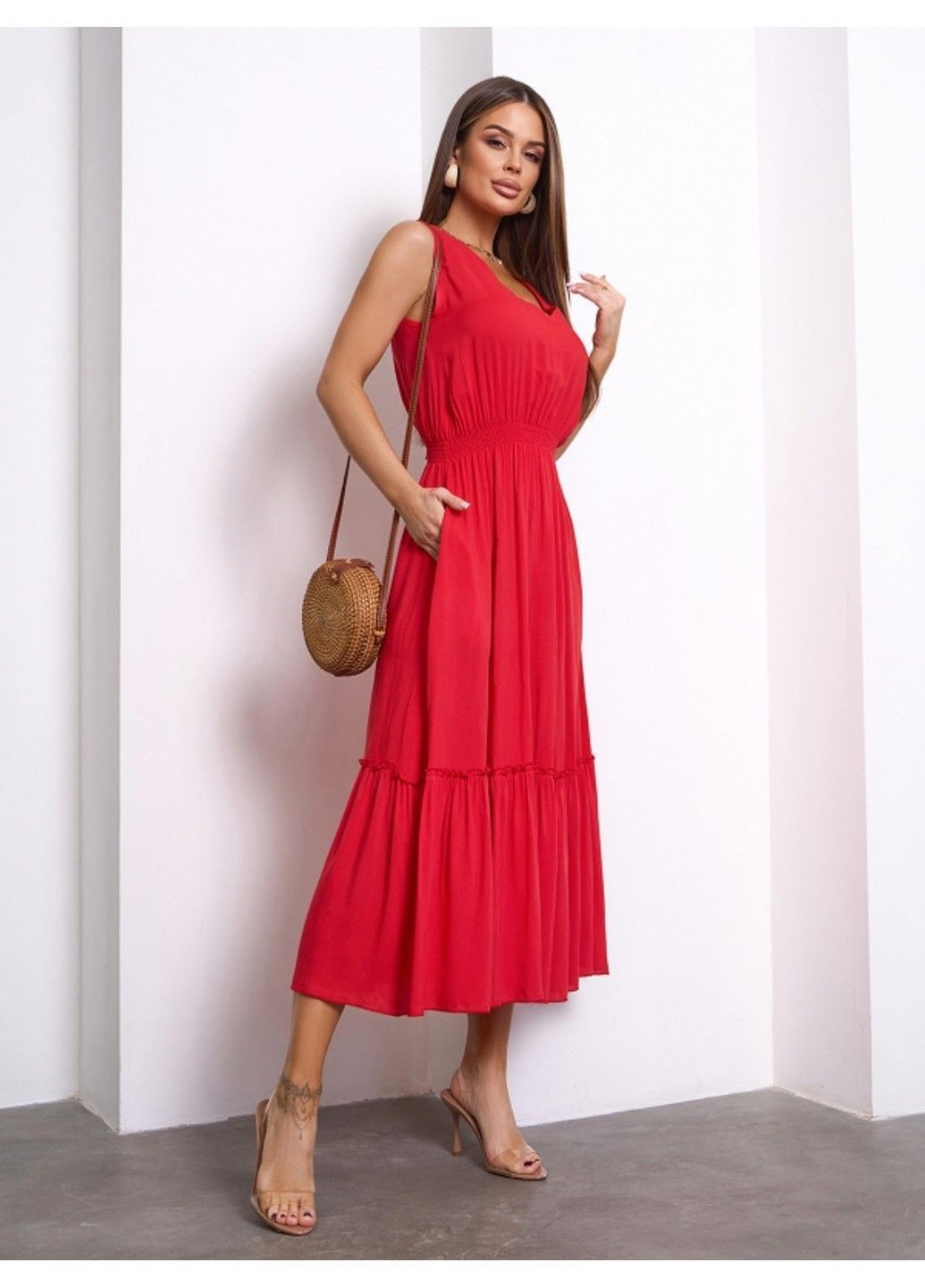 Красное повседневный платье issa pus 15158 красный ISSA PLUS