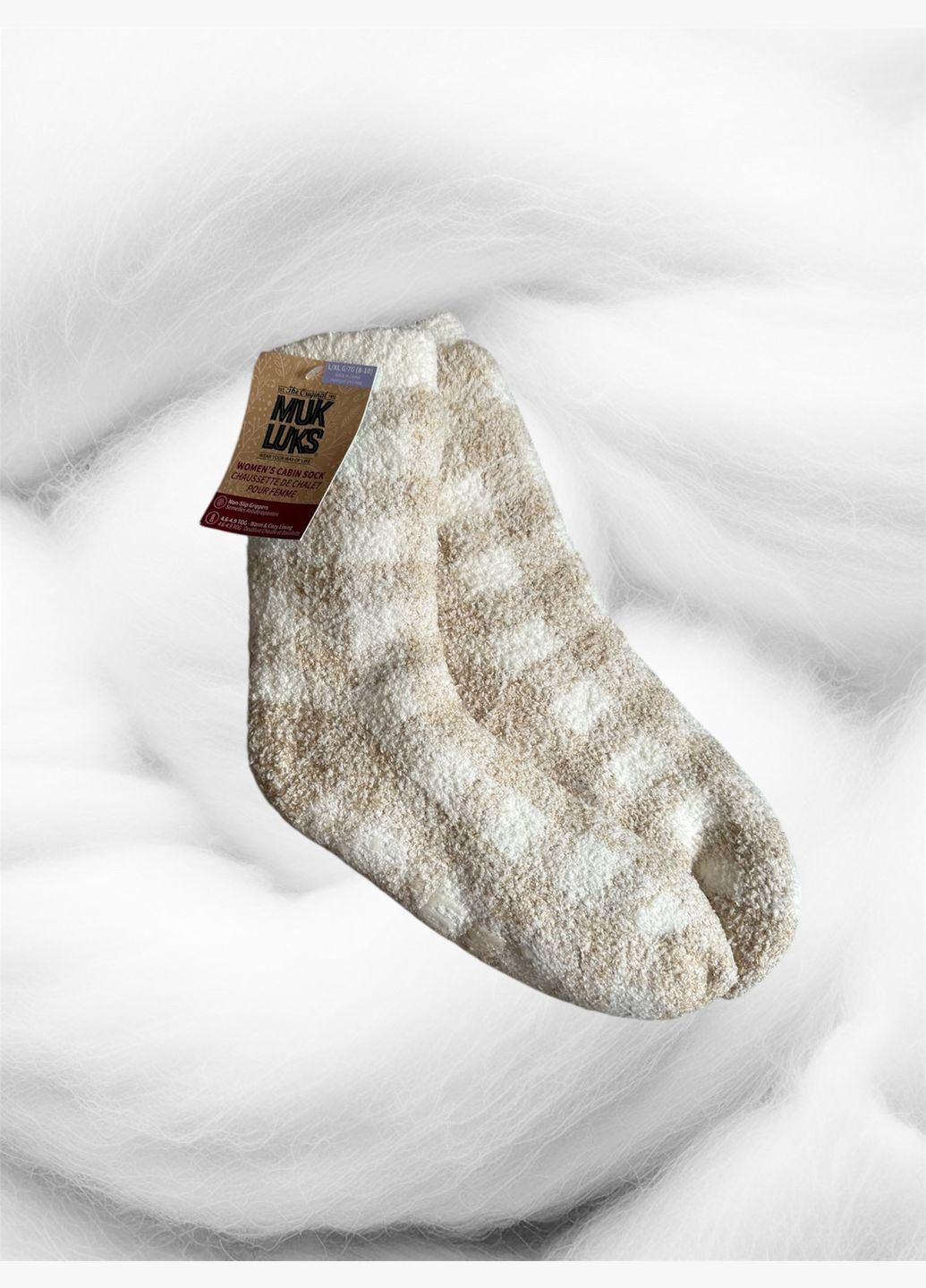 Бежевые носки MUK LUKS клетка (341319405)