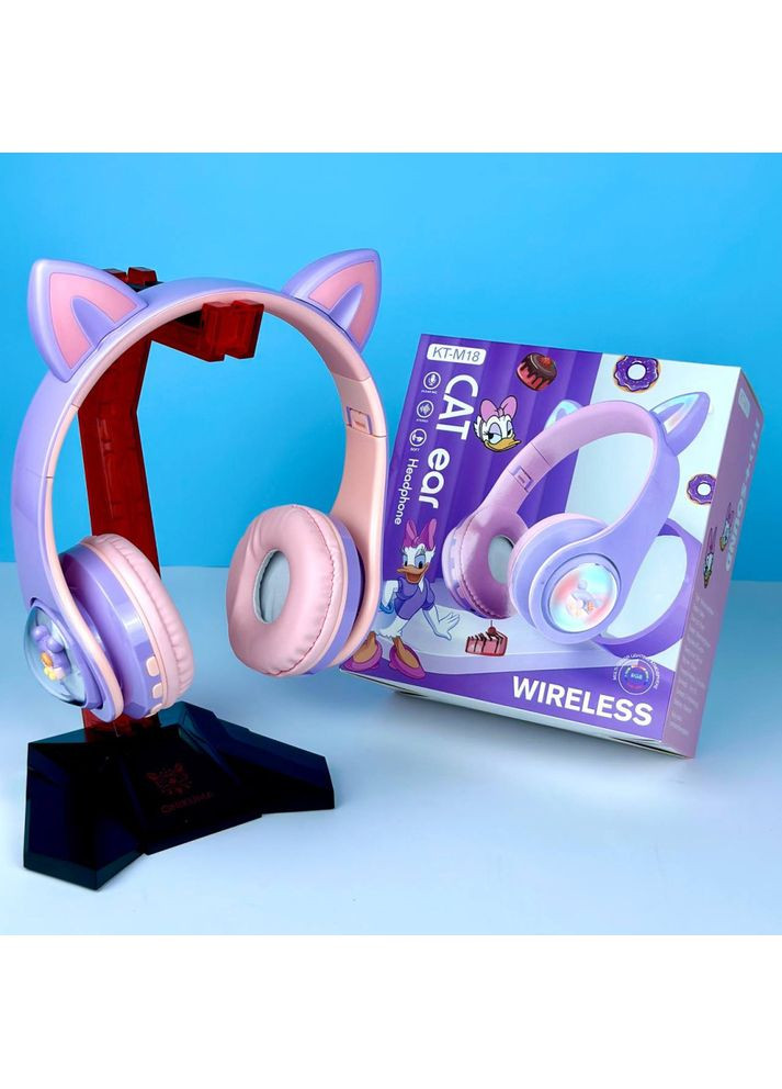 Накладные беспроводные наушники Cat ear KT-M18 Bluetooth RGB Light с микрофоном и подсветкой No Brand (353497725)