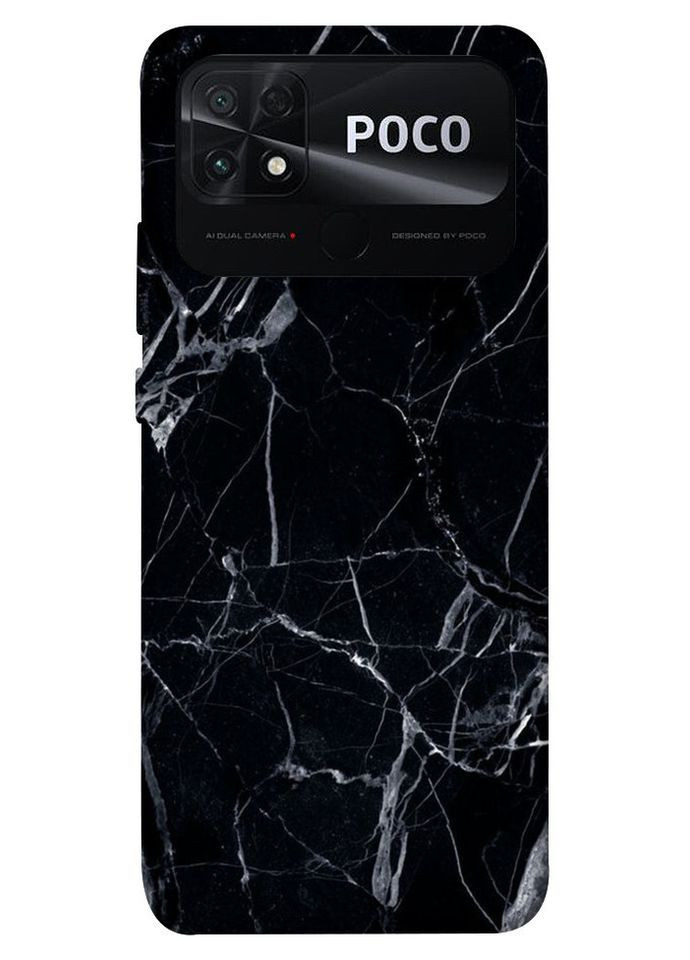 Чохол із принтом для Xiaomi Poco C40 / на Ксьомі, сяомі, ксіомі поко С40 Чорний мармур 3 No Brand (339065432)