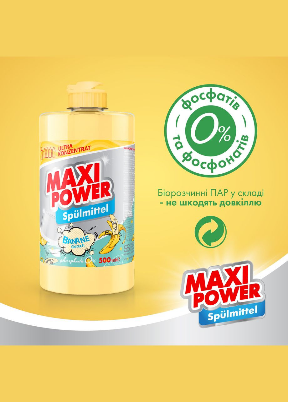Средство для мытья посуды Банан 500мл Maxi Power (342113816)