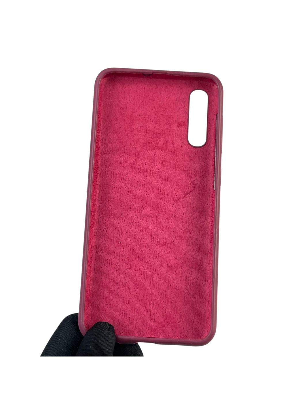 Чехол для Galaxy A50 (SM-A505F) силиконовый с микрофиброй нескользящий на самсунг а50 бордовый Samsung (366389377)