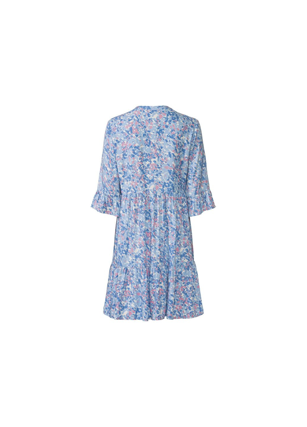 Блакитна повсякденний сукня рукав 3/4 для жінки lenzing ecovero 365319 34(xs) блакитний Esmara