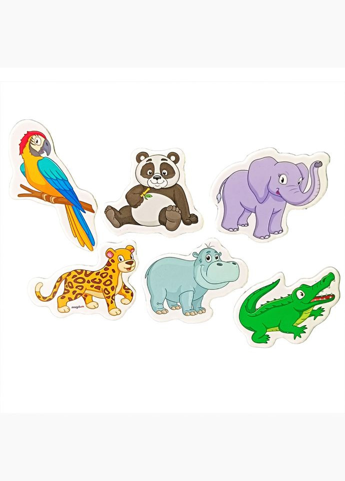Дитячий набір магнітів "Тварини ЗОО малюнки" ML4032 25 в наборі 6 магнітів MAGDUM (364127252)
