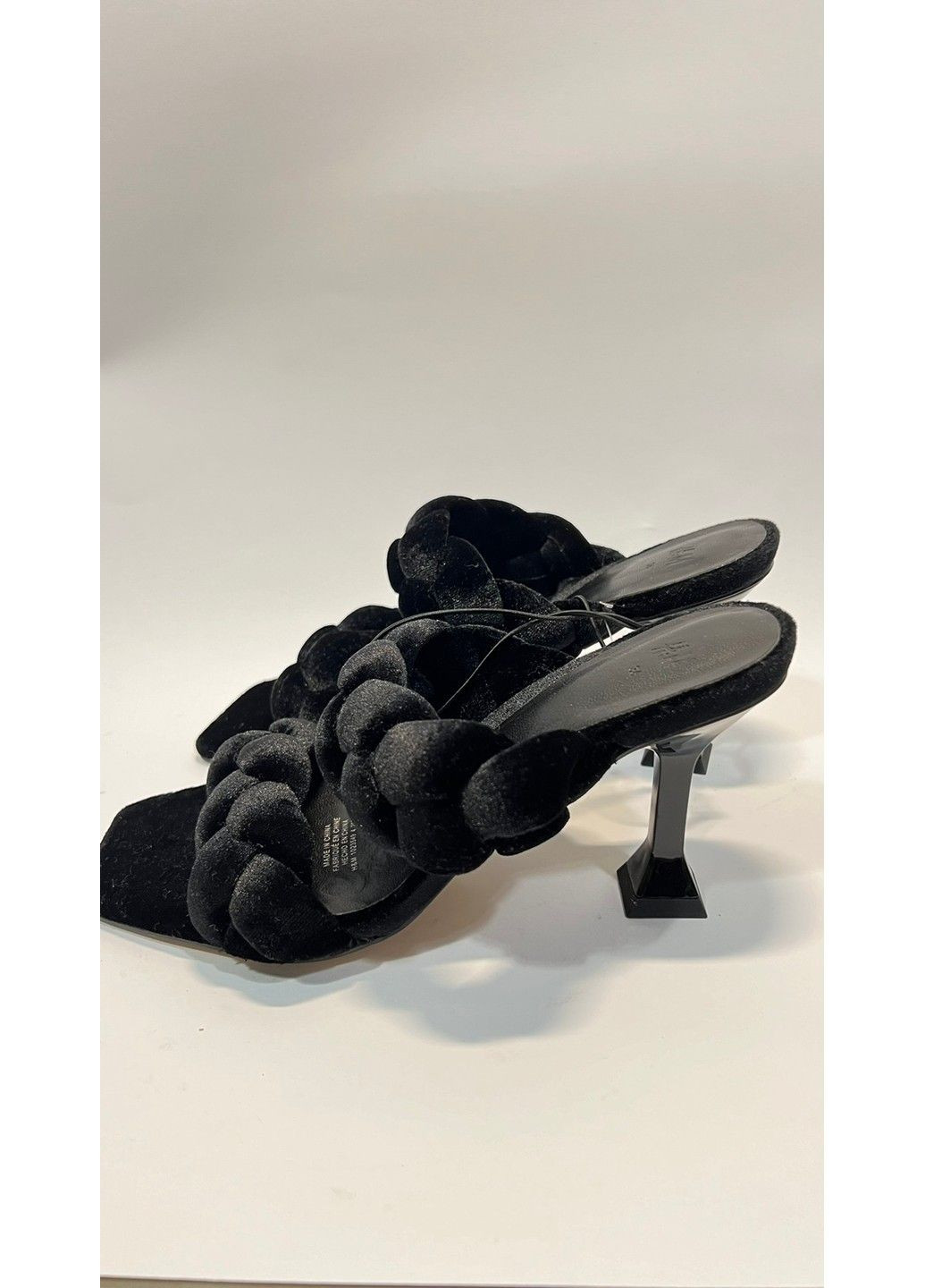 Черные женские велюровые босоножки на каблуке н&м (80004) 36 черные H&M