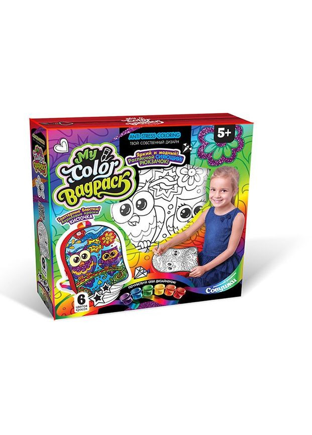 Набір для творчості Рюкзачок розфарбовка Сови (CBP-01-01) Danko Toys (364112140)