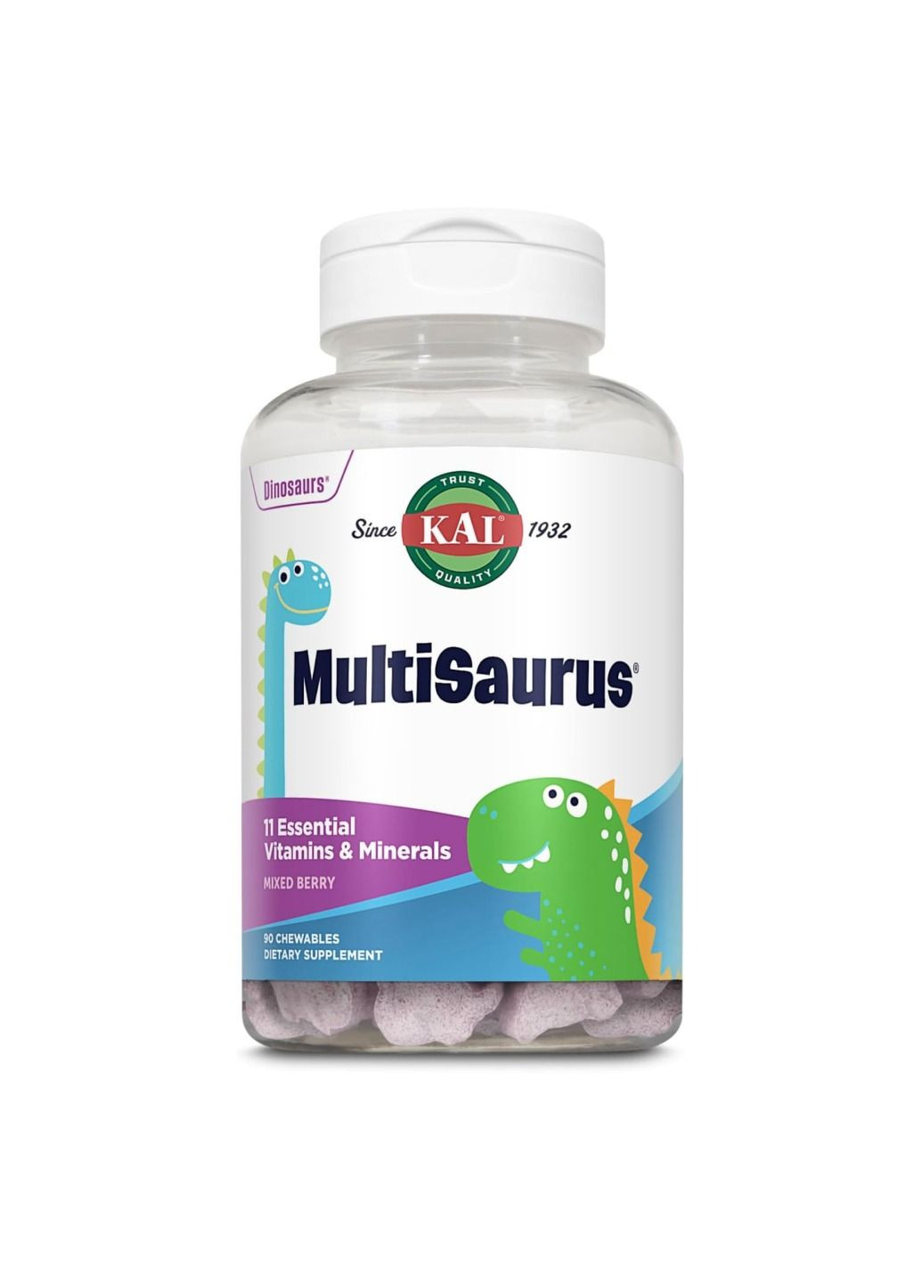 Комплекс витаминов MultiSaurus - 90 сhewable Berry Grape Orange KAL (288677468)