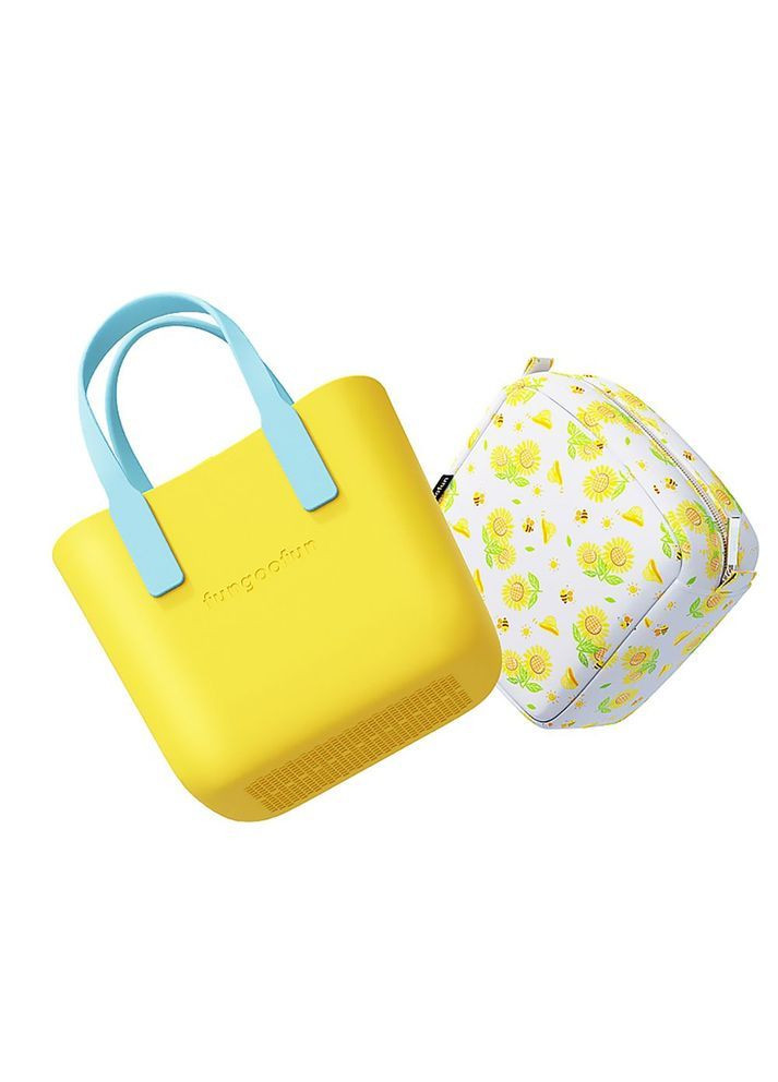 Женская каучуковая сумка-шопер с косметичкой Fungoofun EVA, водостойкая, набор 2в1, жетлая More (369156986)