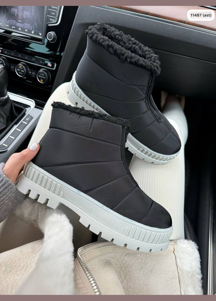 Дутики водонепроникні набивне хутро по всій висоті чорні No Brand (312311399)