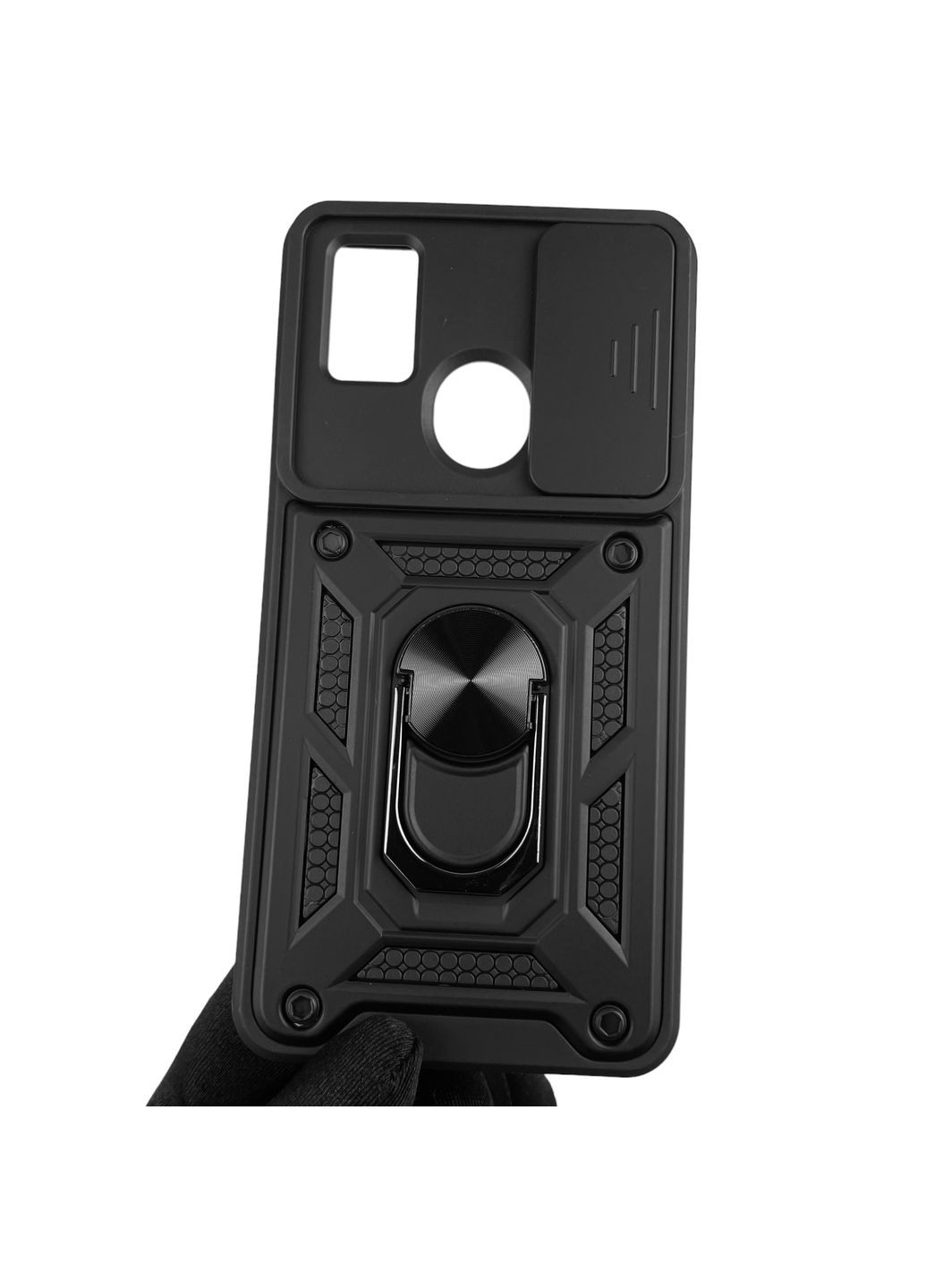 Чехол для Blade A31 бронированный с кольцом со шторкой на камеру на зте блейд а31 чёрный rg1 ZTE (366020125)