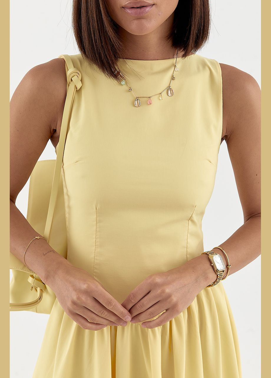 Желтое пышное платье с корсетным верхом Lurex