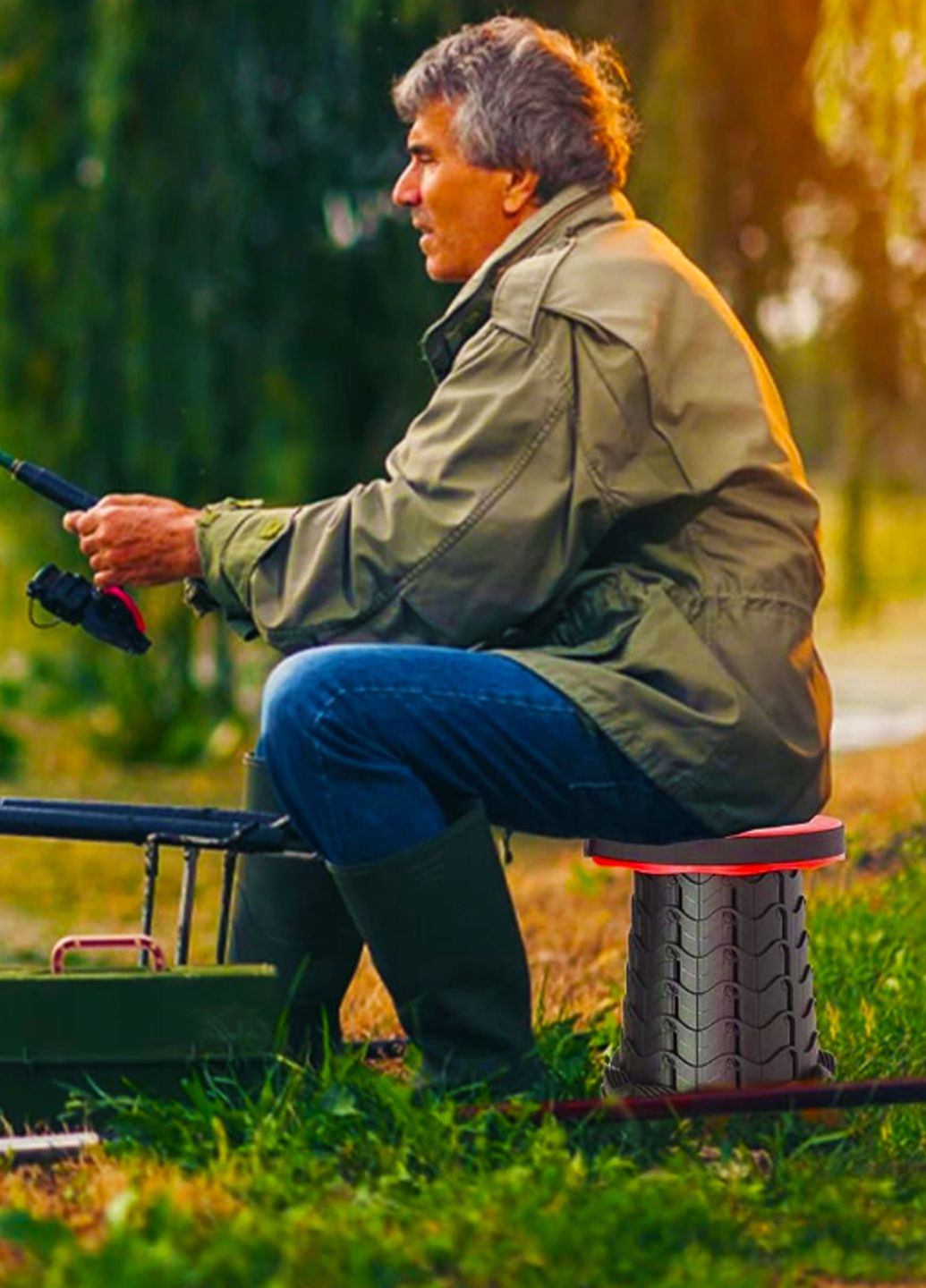 Складной стул телескопический стульчик-табурет дорожный производный легкий пластиковый раскладной стул для кемпинга и туризма Україна (362272064)