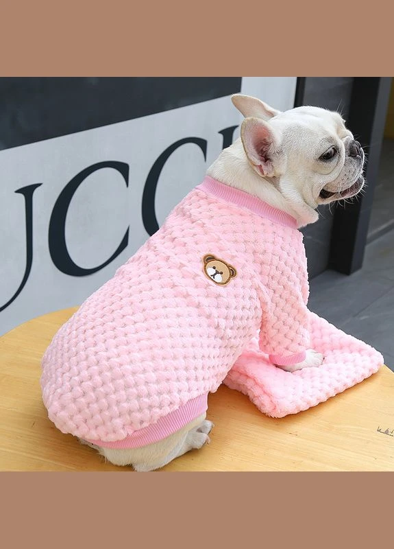 В'язаний махровий светр для котів Pet Style "Ведмедик" Рожевий XL No Brand - (323234146)