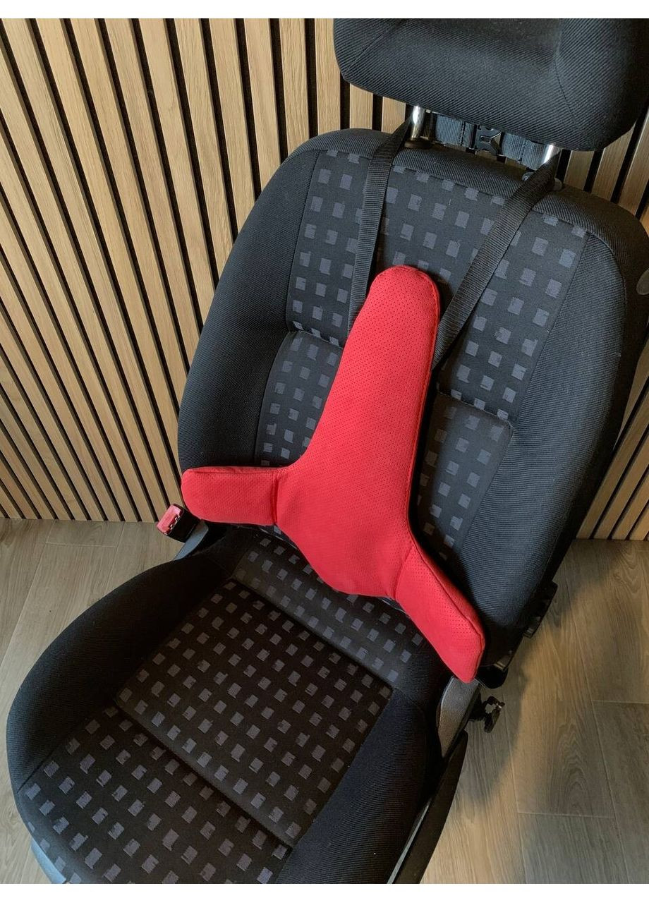 Подушка для підтримки спини з натуральної алькантари. AV-2H-501ТА Червоний Ekko Seat (353718997)