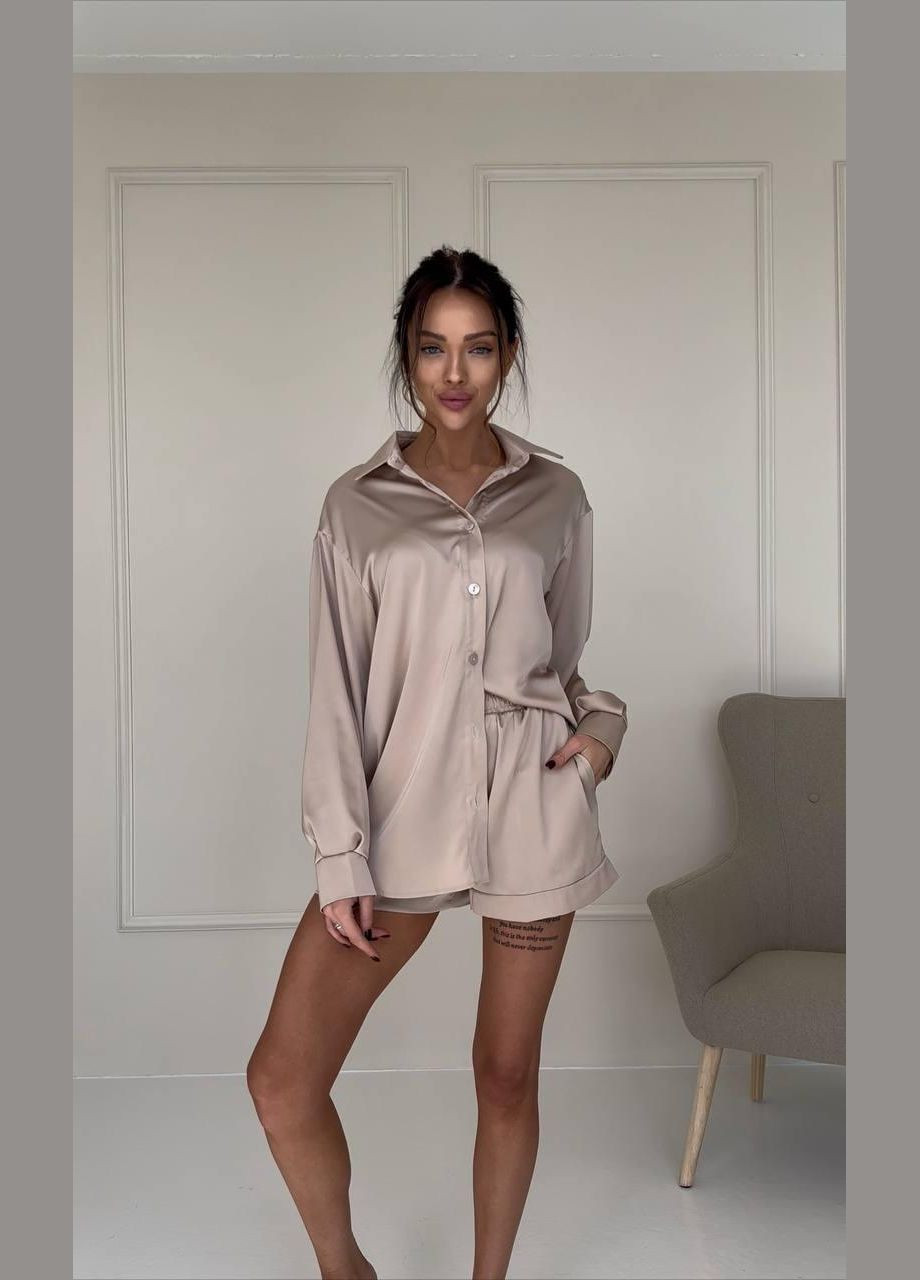 Костюм женский шелковый шорты и рубашка JUGO Atelier (293510668)