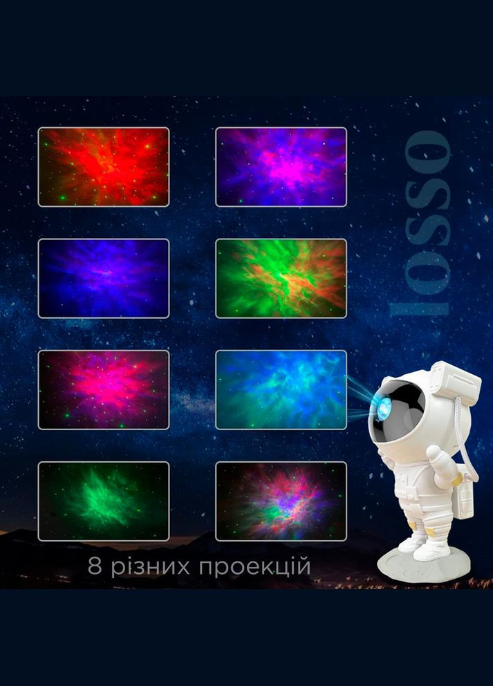Лазерний проектор зоряного неба "Астронавт" з акумулятором та пультом Losso (327041570)