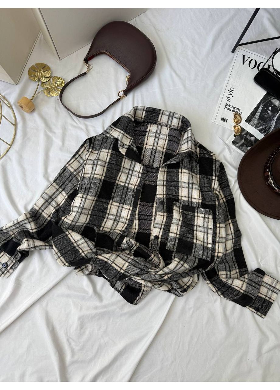 Черная кэжуал рубашка в клетку Adelante