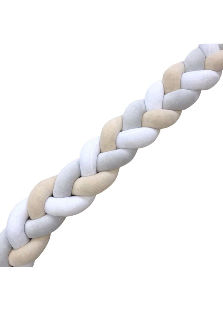 Бортик косичка "Серо-бело-бежевый" Moontime (366891569)