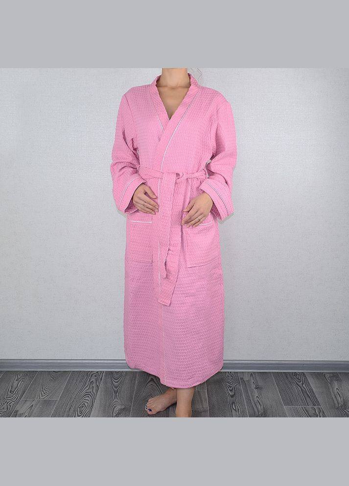 Вафельний халат Кімоно 100% бавовна 360 г/м2 (Рожевий) GM Textile (264188895)