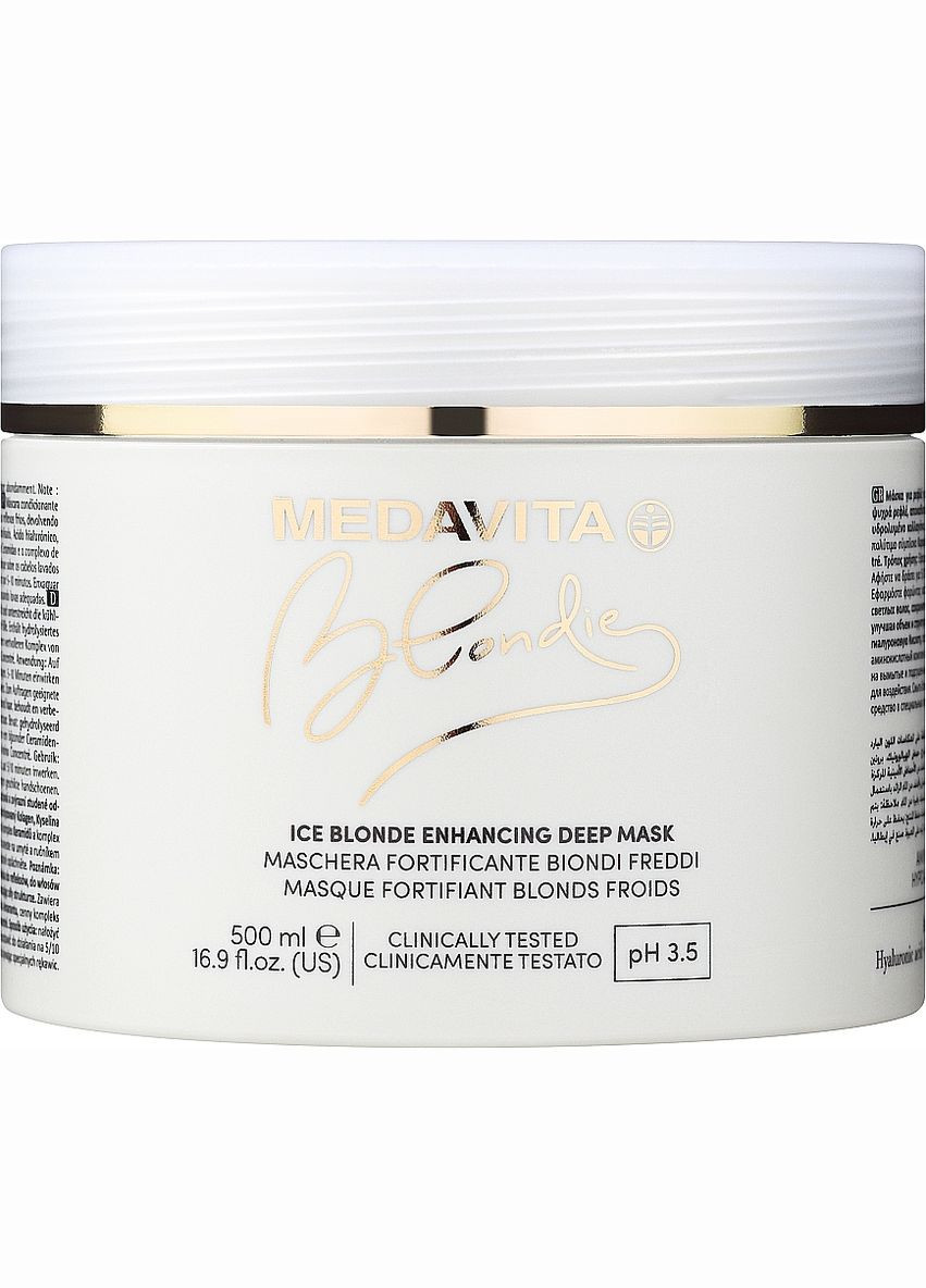 Маска для холодних відтінків блонду Blondie Ice Blonde Enhancing Deep Mask 500ml (1176403-195908) Medavita (368865941)