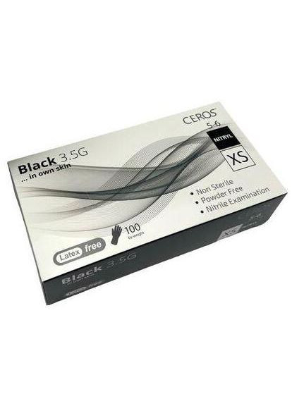 Рукавички нітрилові BLACK (чорні), розмір XS, 100шт./уп. Ceros (356497761)