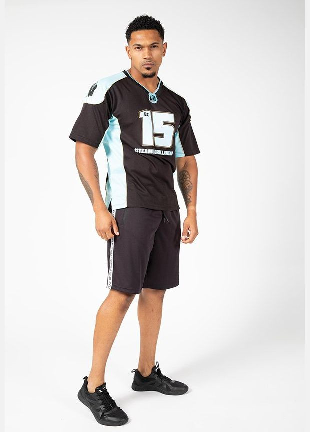 Комбинированная футболка athlete brandon curry черно-голубой (06369252) Gorilla Wear