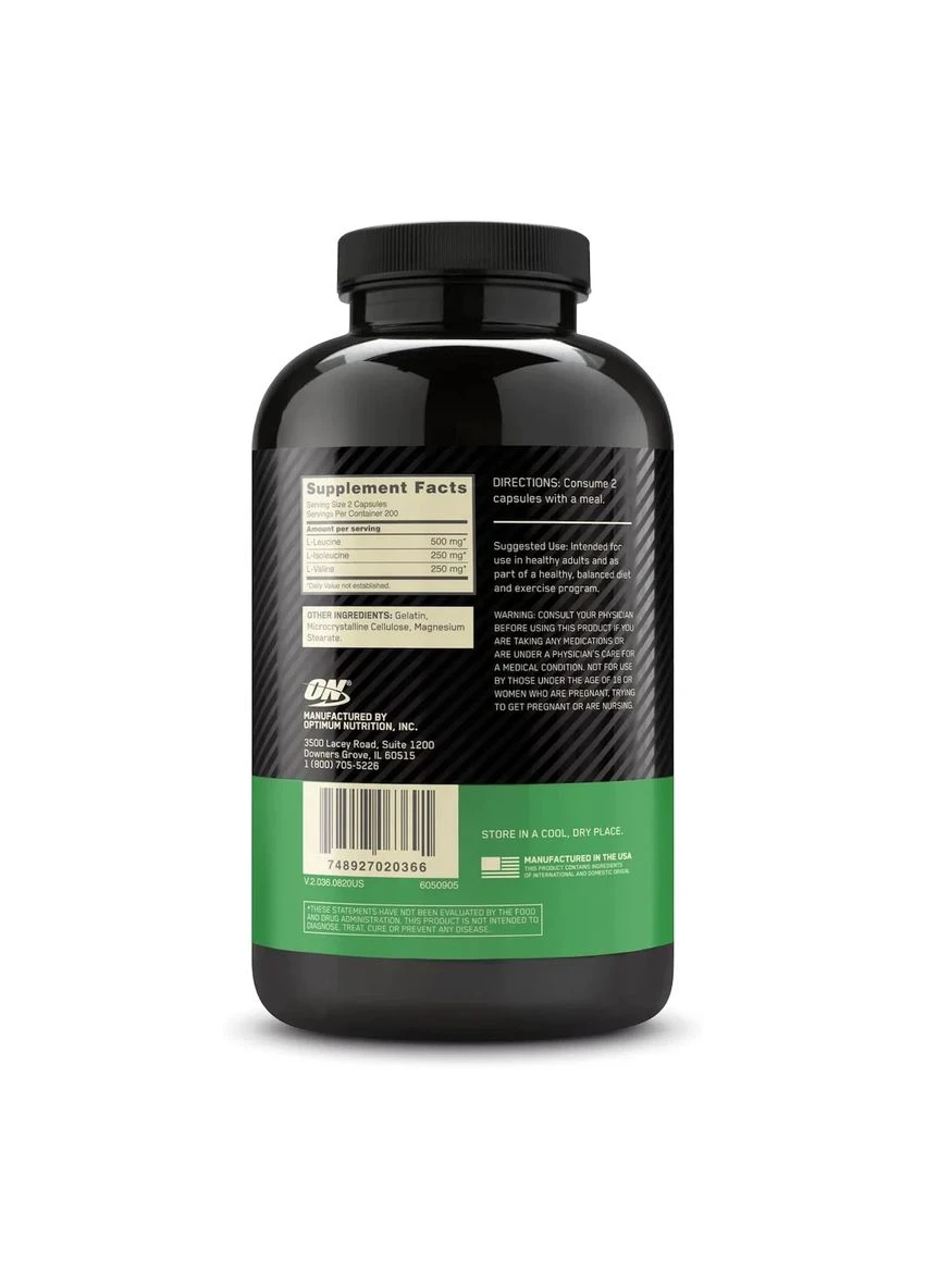 Аминокислотный комплекс BCAA 1000 1000 мг 400 капсул Optimum Nutrition (361117693)