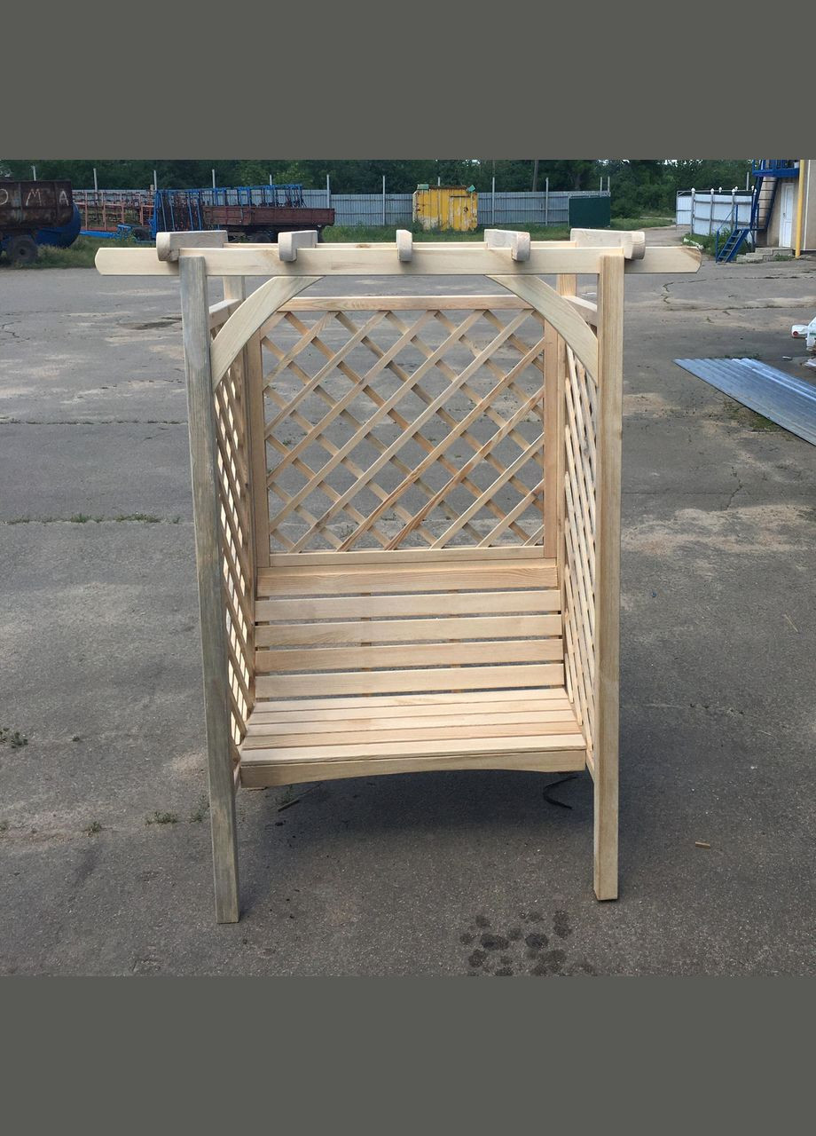 Пергола з лавкою з дерева Мірагоан бланже (ПЕМ-000401) No Brand (328960920)